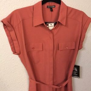 Express Blush Shirt Dress Small